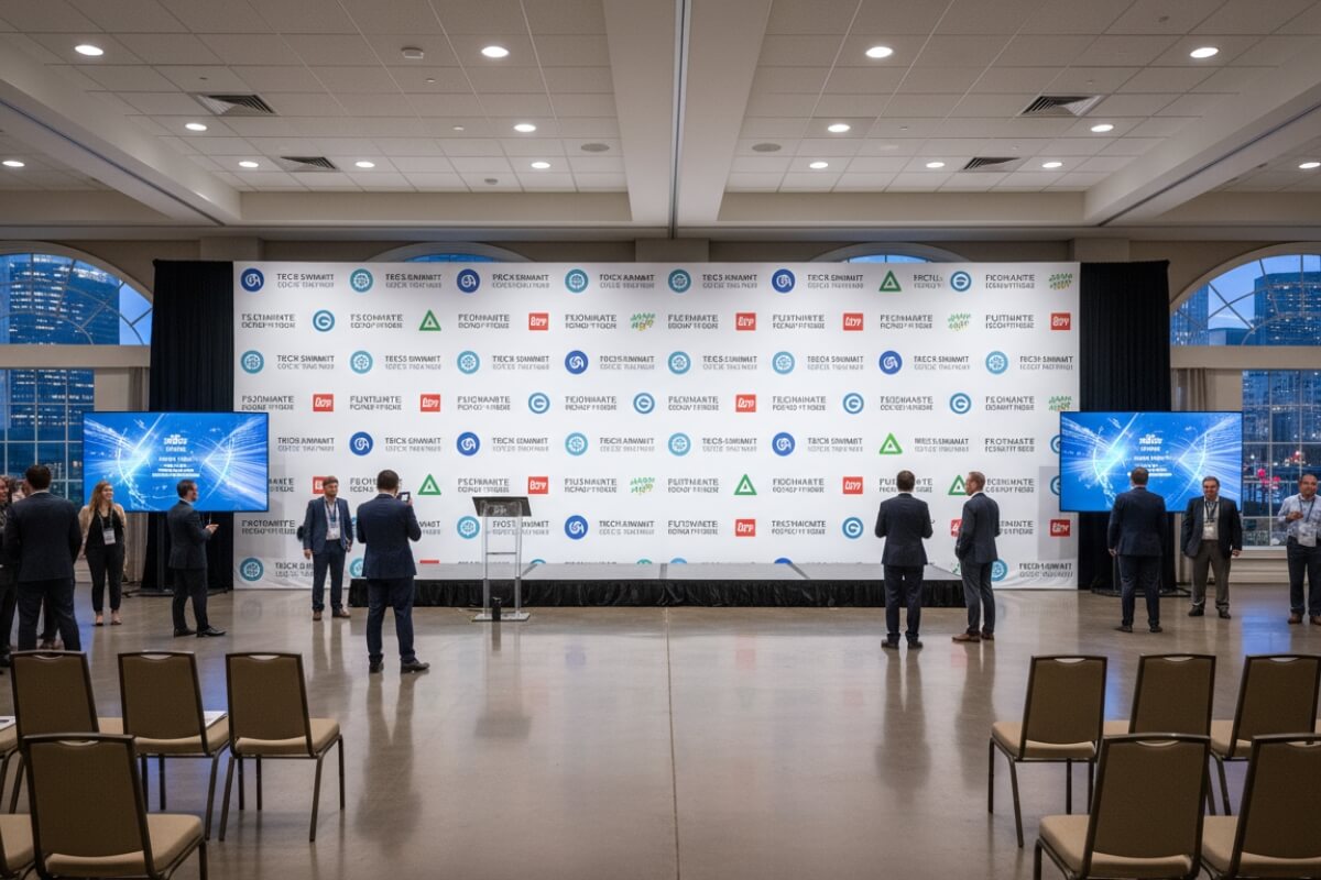 Branded event backdrop nyc