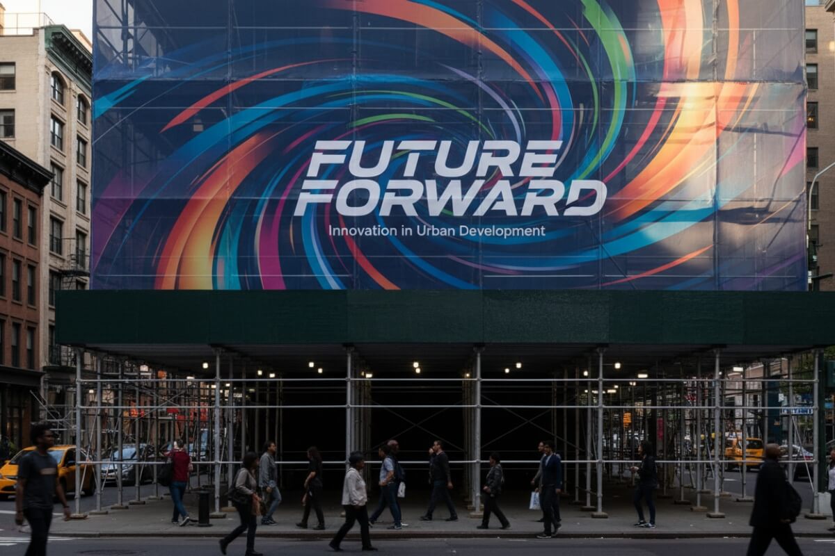 Branded scaffolding graphics nyc