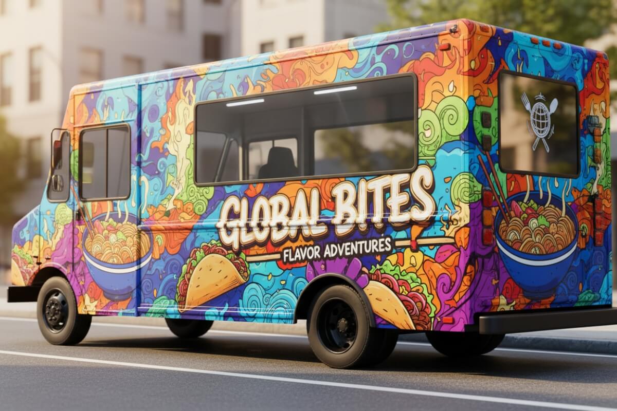 Custom food truck wrap