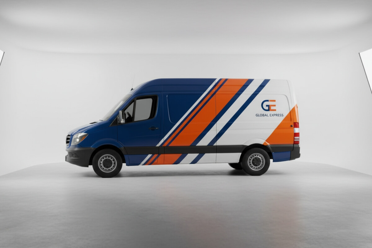 Vibrant branded van wrap nyc