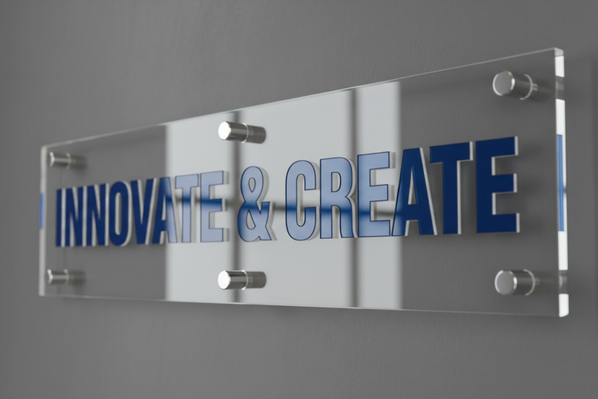 custom Acrylic standoff wall sign nyc