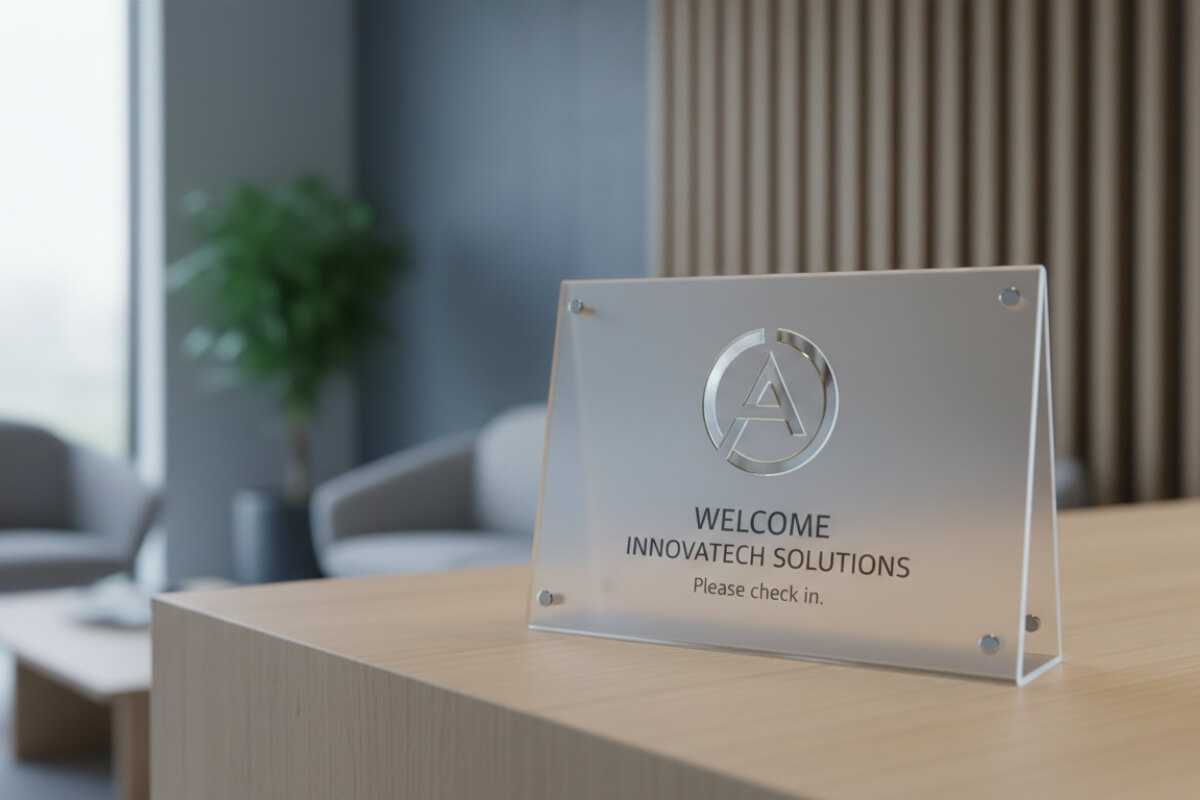 premium tabletop signage